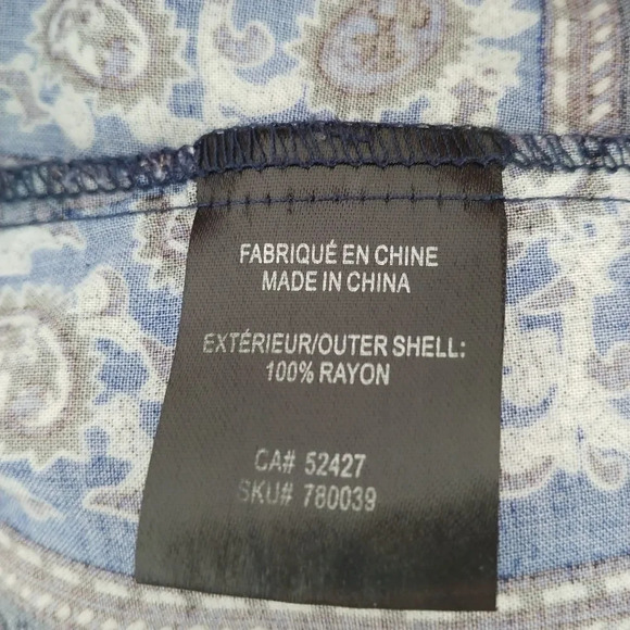 Lily Morgan Blue Paisley Tunic Rolled Sleeves - Picture 8 of 8